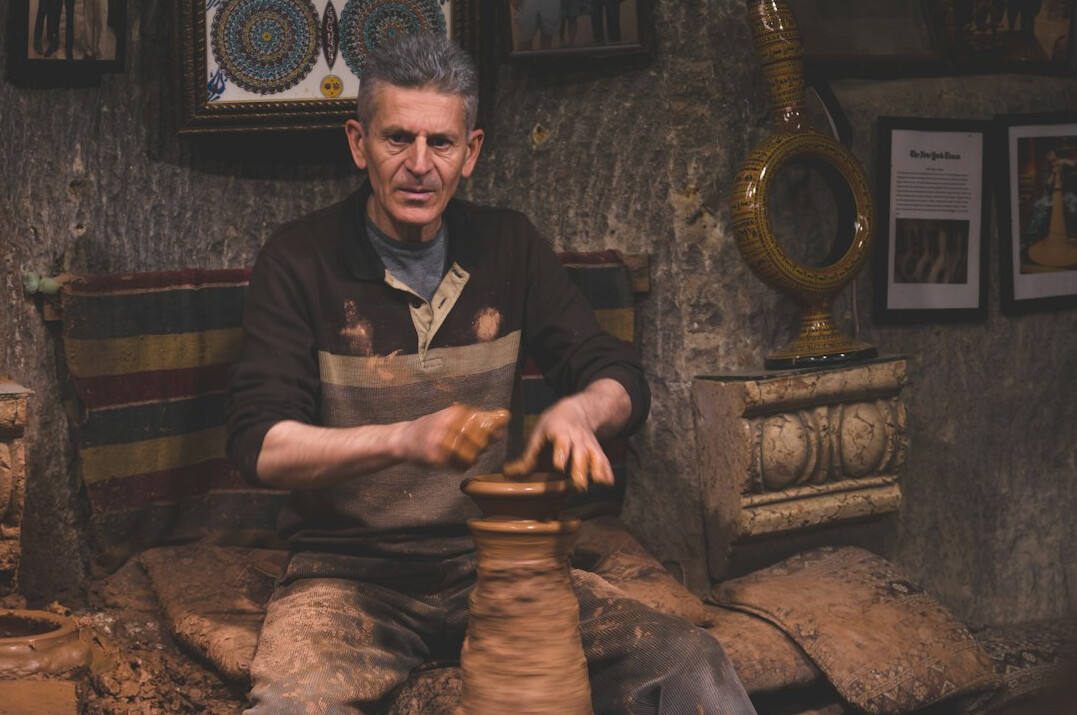 Portrait of a middle-aged Polish craftsman